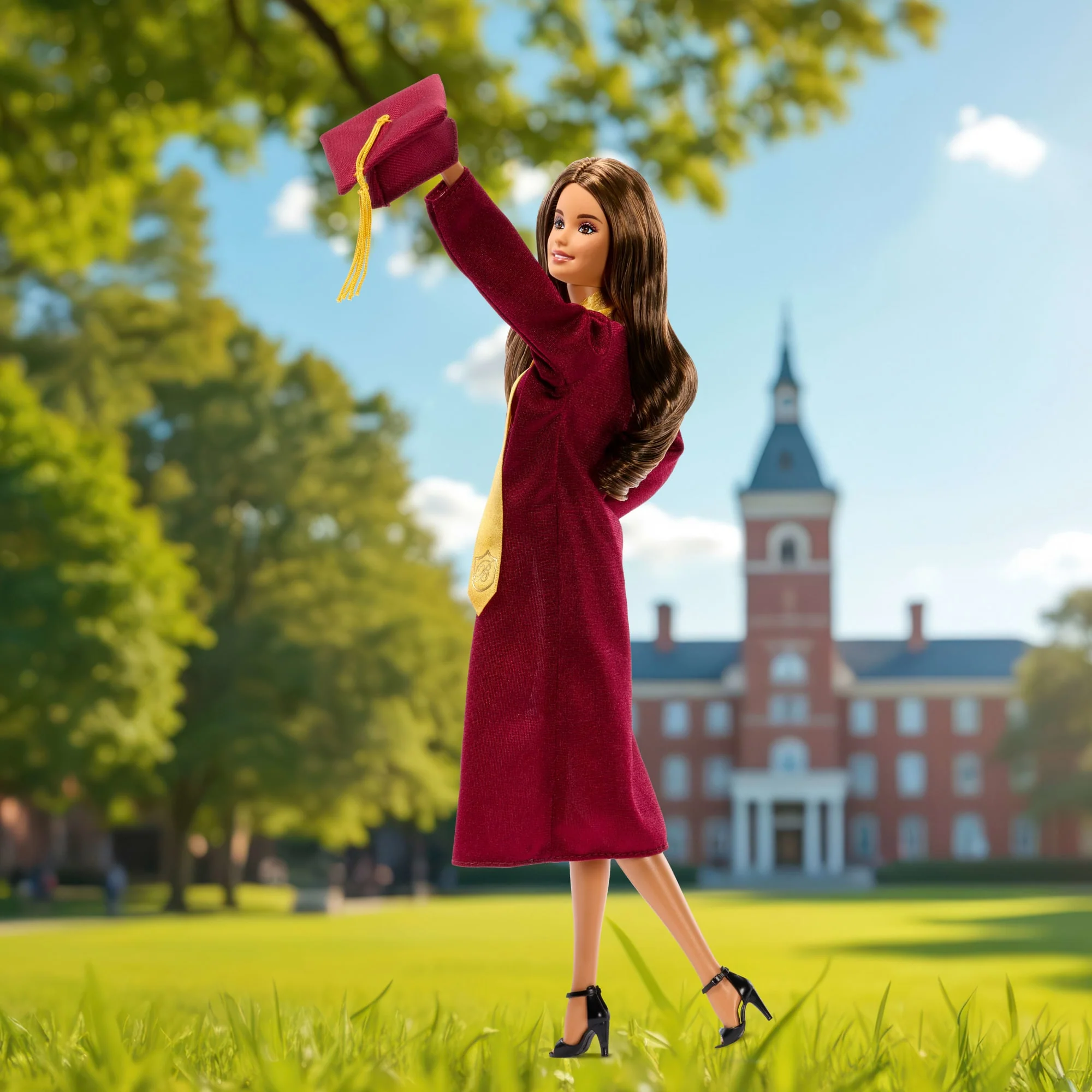 Barbie Signature Graduation Wishes Fashion Doll With Burgundy Robe & Tassel Cap, Collectible Gift - Image 5