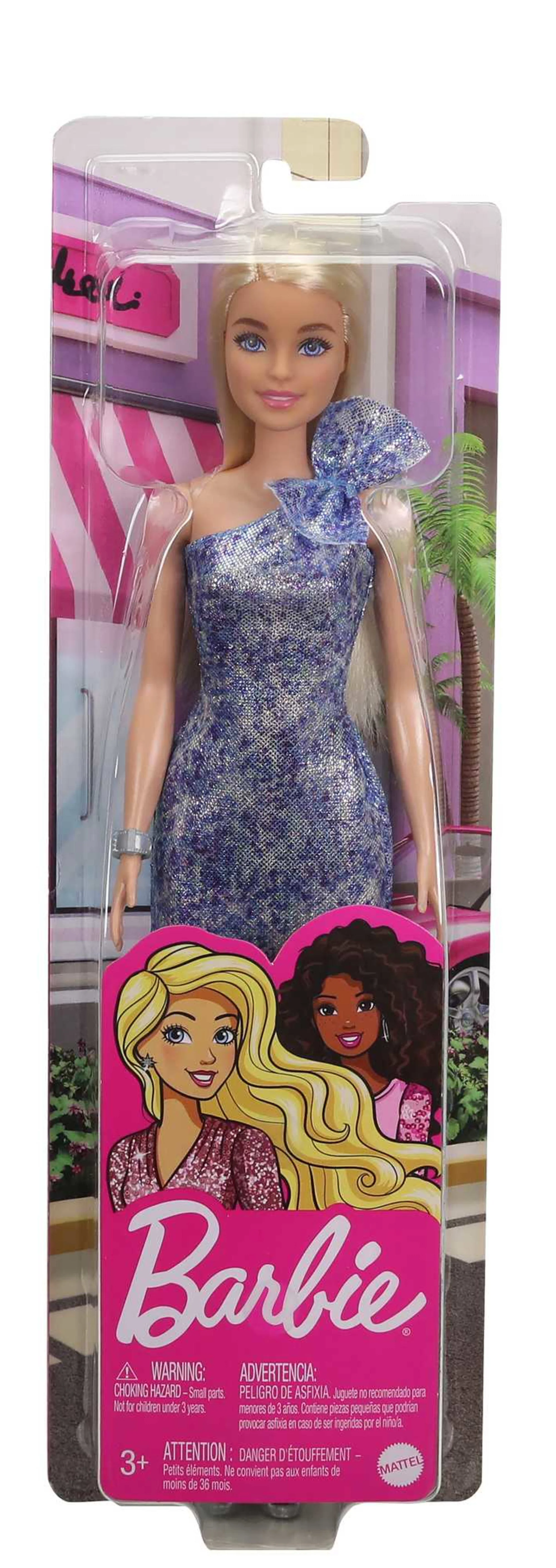Barbie muñeca Glam con vestido de un solo hombro y volantes - Image 5