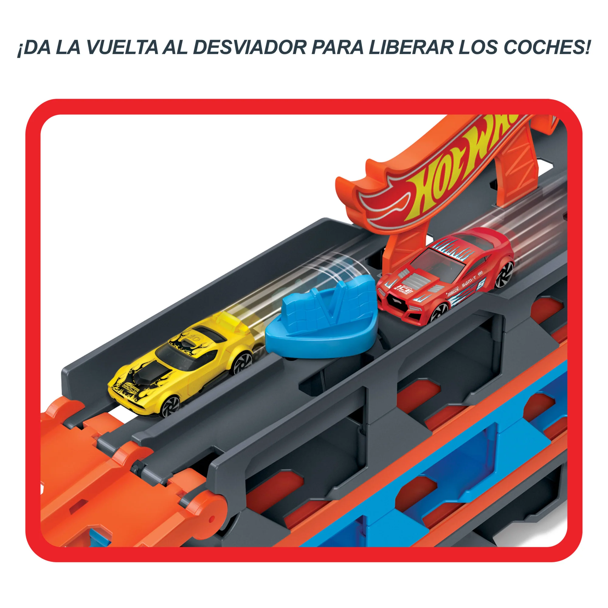 Hot Wheels Camión De Transporte Convertible En Pista Para Coches De Juguete, Almacena 20 Vehículos, Incluye 3 Die-Casts (Mattel Gvg37) - Image 5